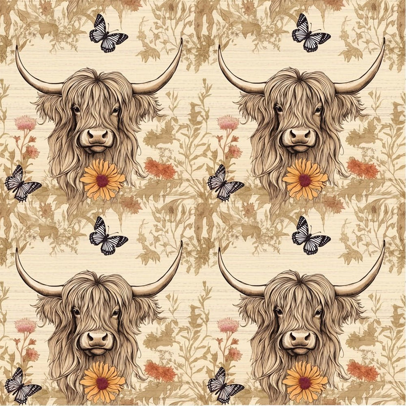 Highland Cows Pattern #15 Fabric