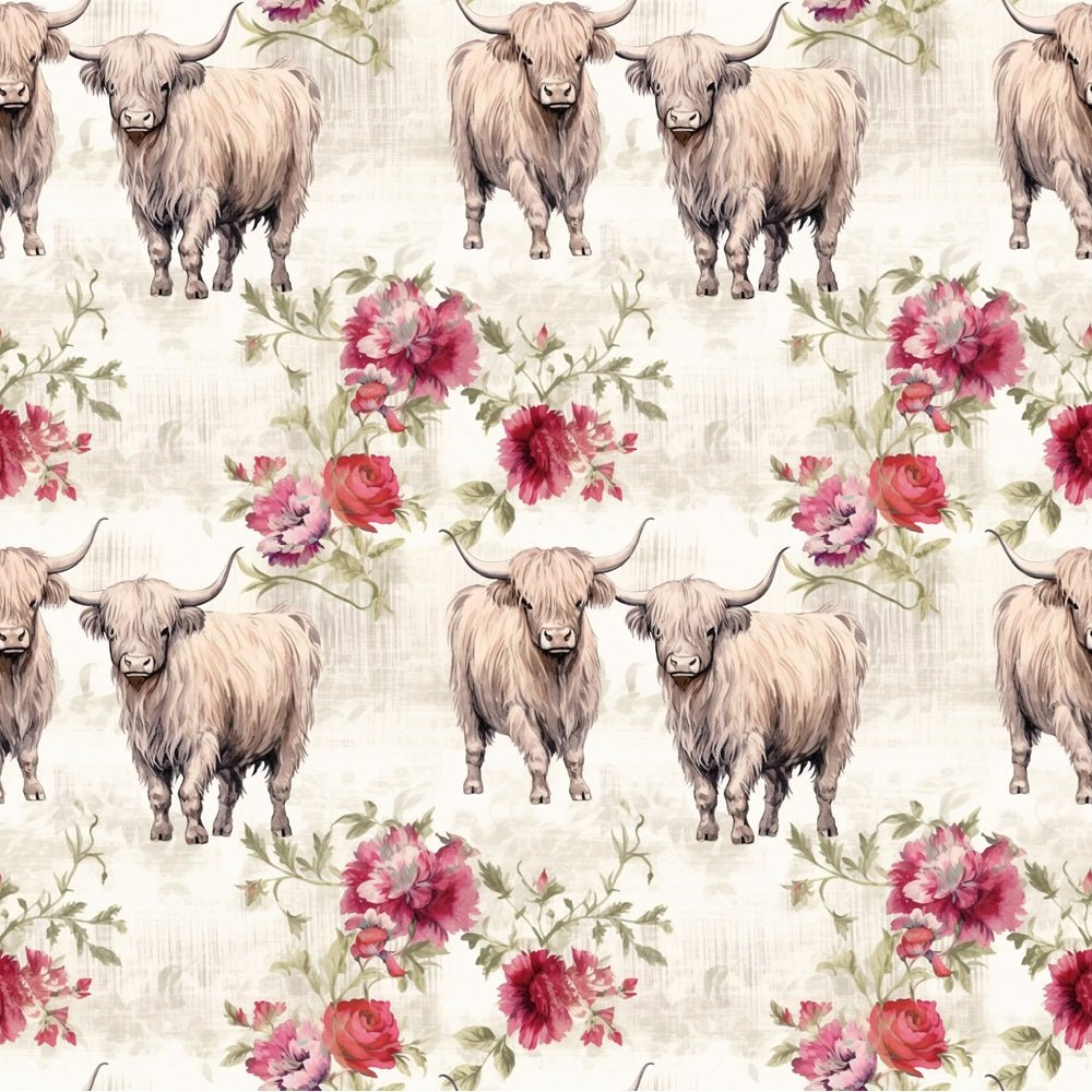 Highland Cows Pattern #4 Fabric