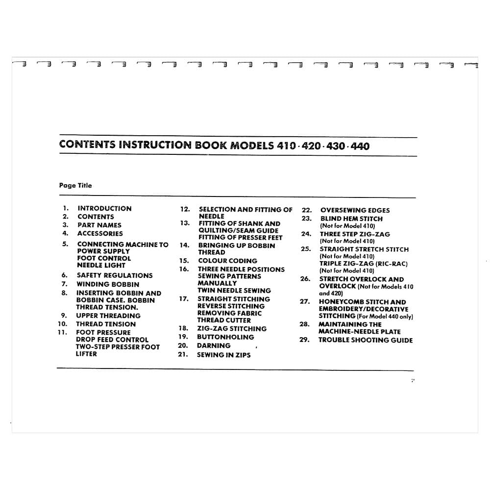 Instruction Manual, Bernette 410 image # 119564