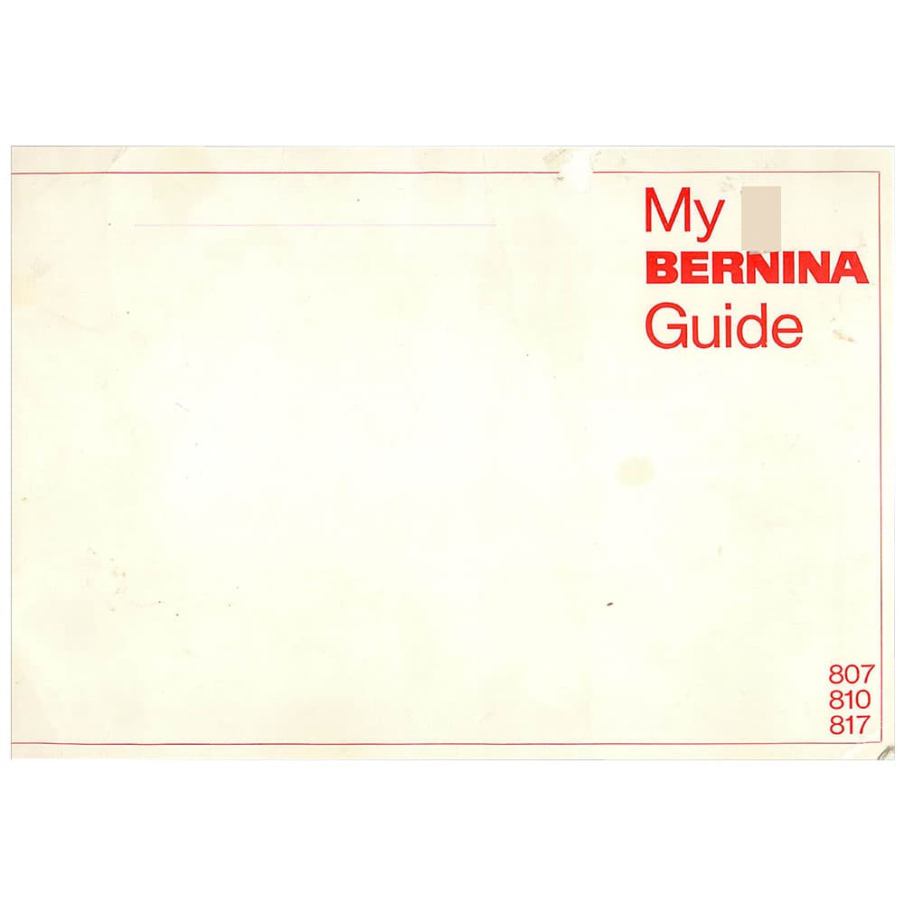 Bernina 807 Instruction Manual image # 119623