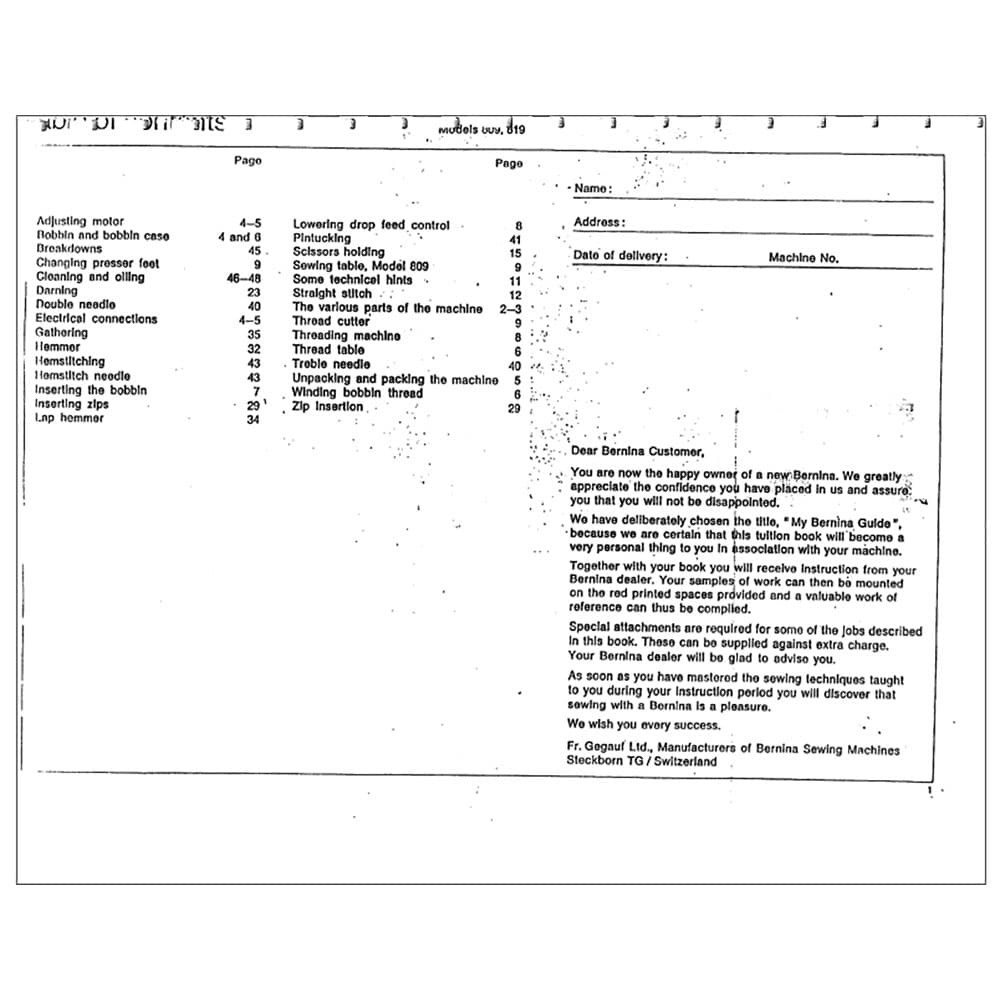 Bernina 809 Instruction Manual image # 119631