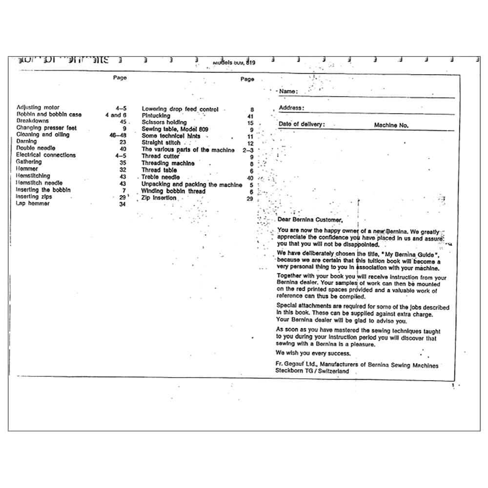Bernina 819 Instruction Manual image # 119665
