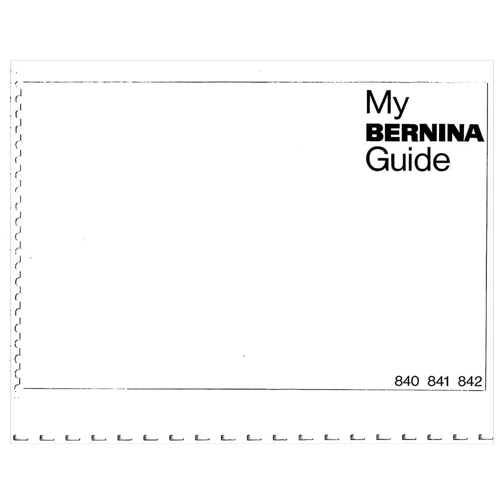 Bernina 842 Instruction Manual image # 119680