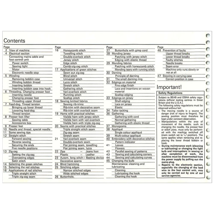 Bernina 930 Record Instructional Manual image # 119685