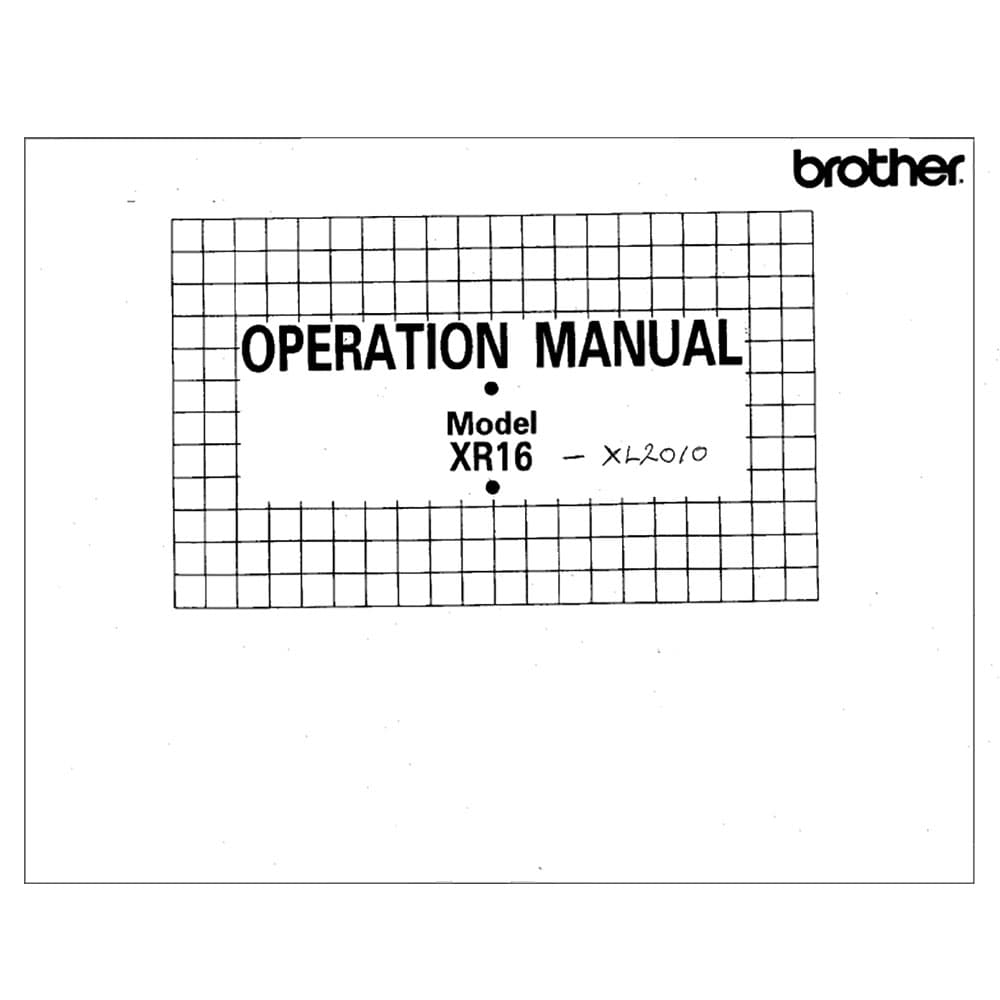 Brother XR-16 Instruction Manual image # 119756