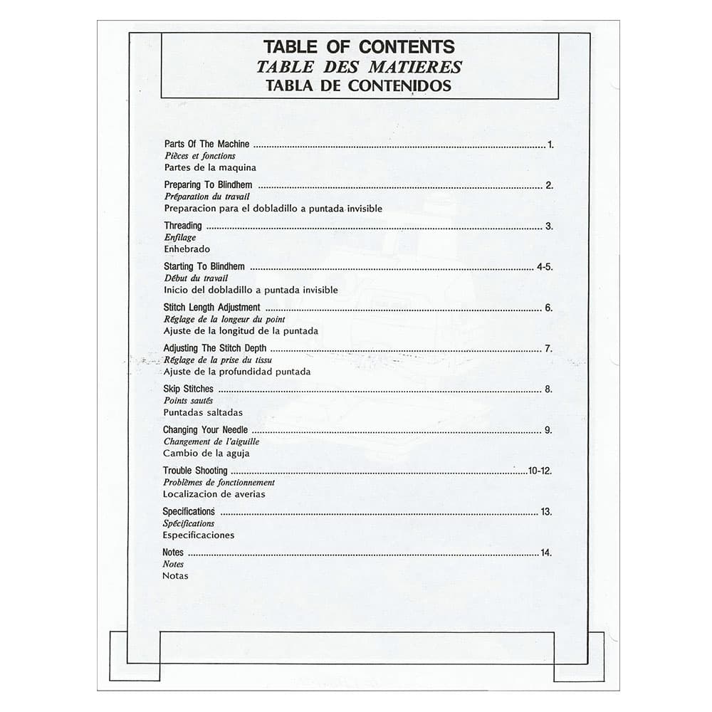 Babylock BL101 Instruction Manual image # 121506