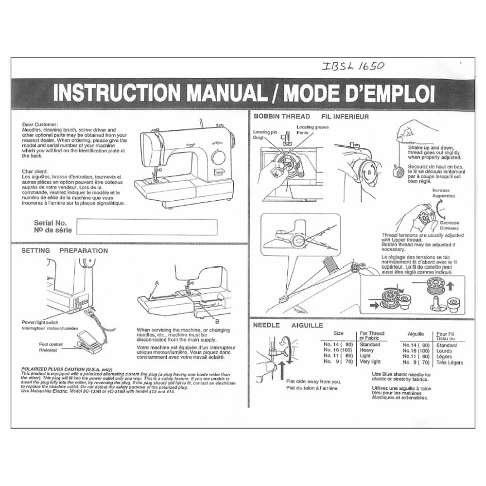 Babylock BL1506 Instruction Manual image # 121753