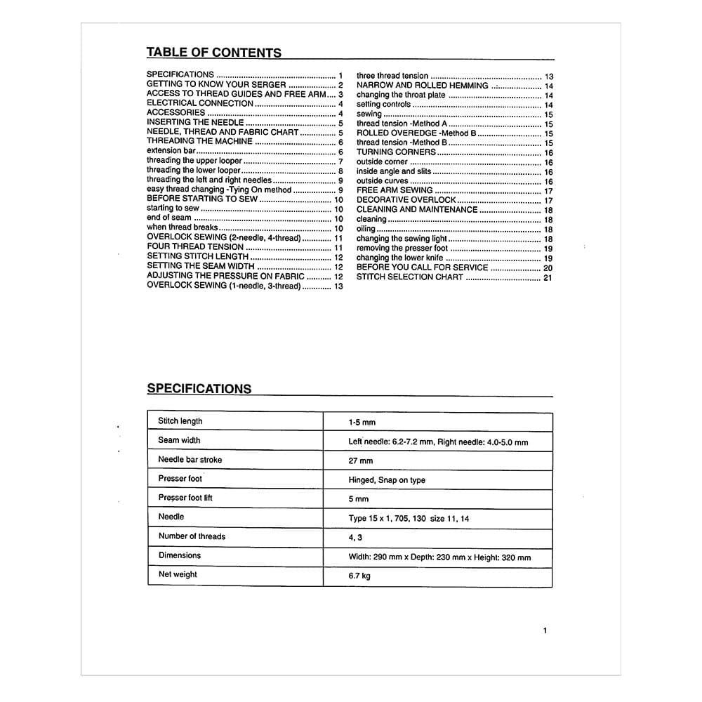 Babylock BL202 Instruction Manual image # 121536