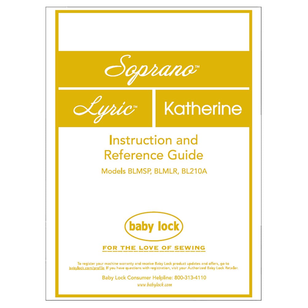 Babylock BL210A Katherine Instruction Manual image # 121757