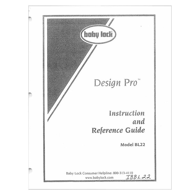 Babylock BL22 Design Pro Instruction Manual image # 121761
