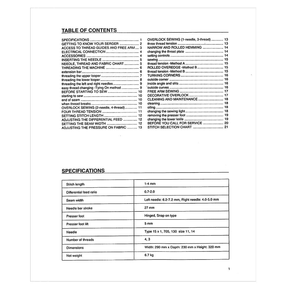 Babylock BL302 Instruction Manual image # 121563