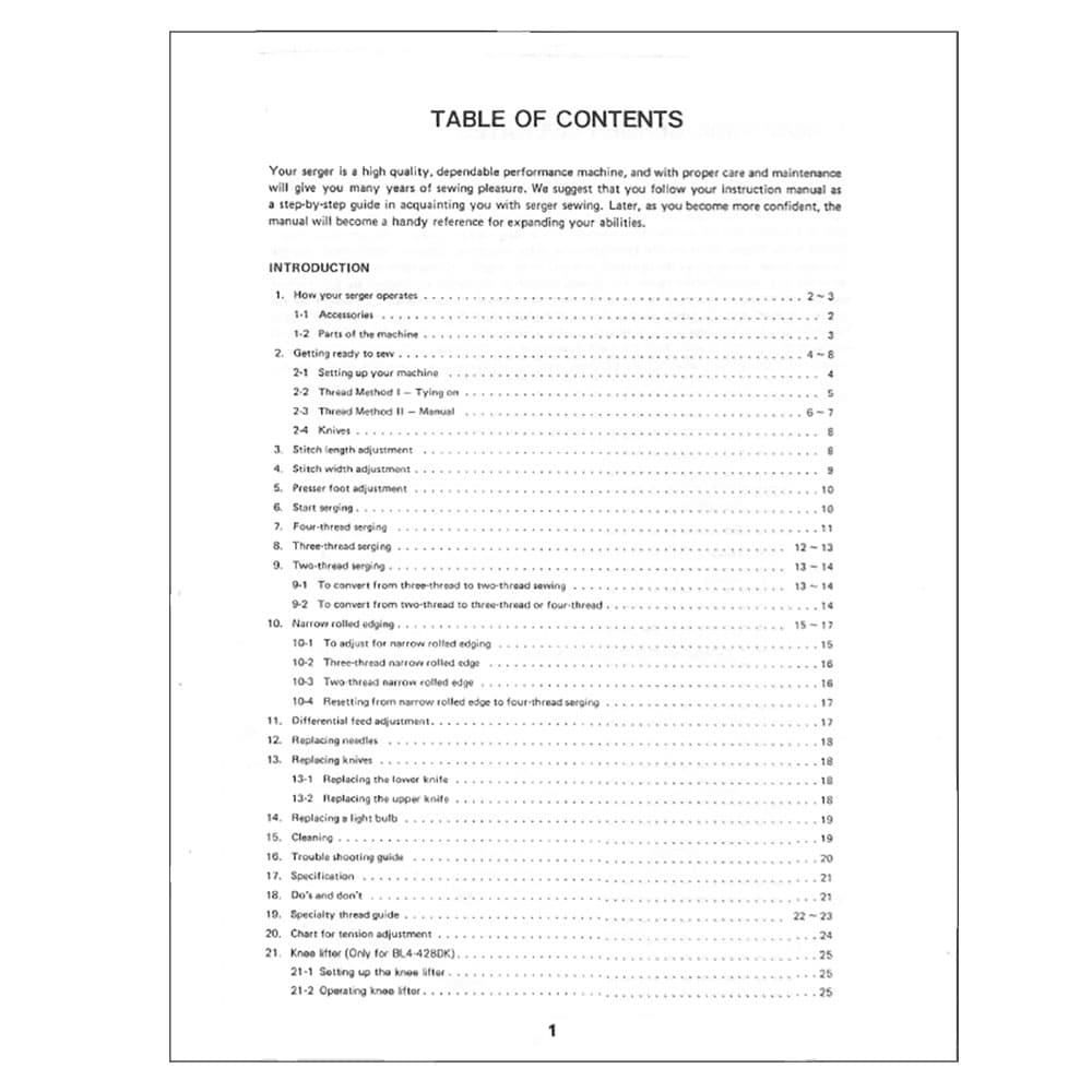 Babylock BL415 Instruction Manual image # 122115