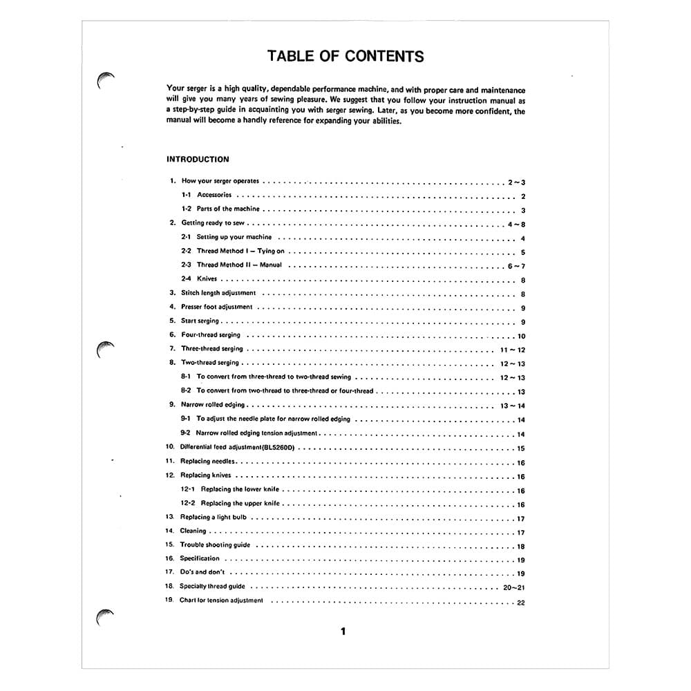 Babylock BL5260D Instruction Manual image # 121593
