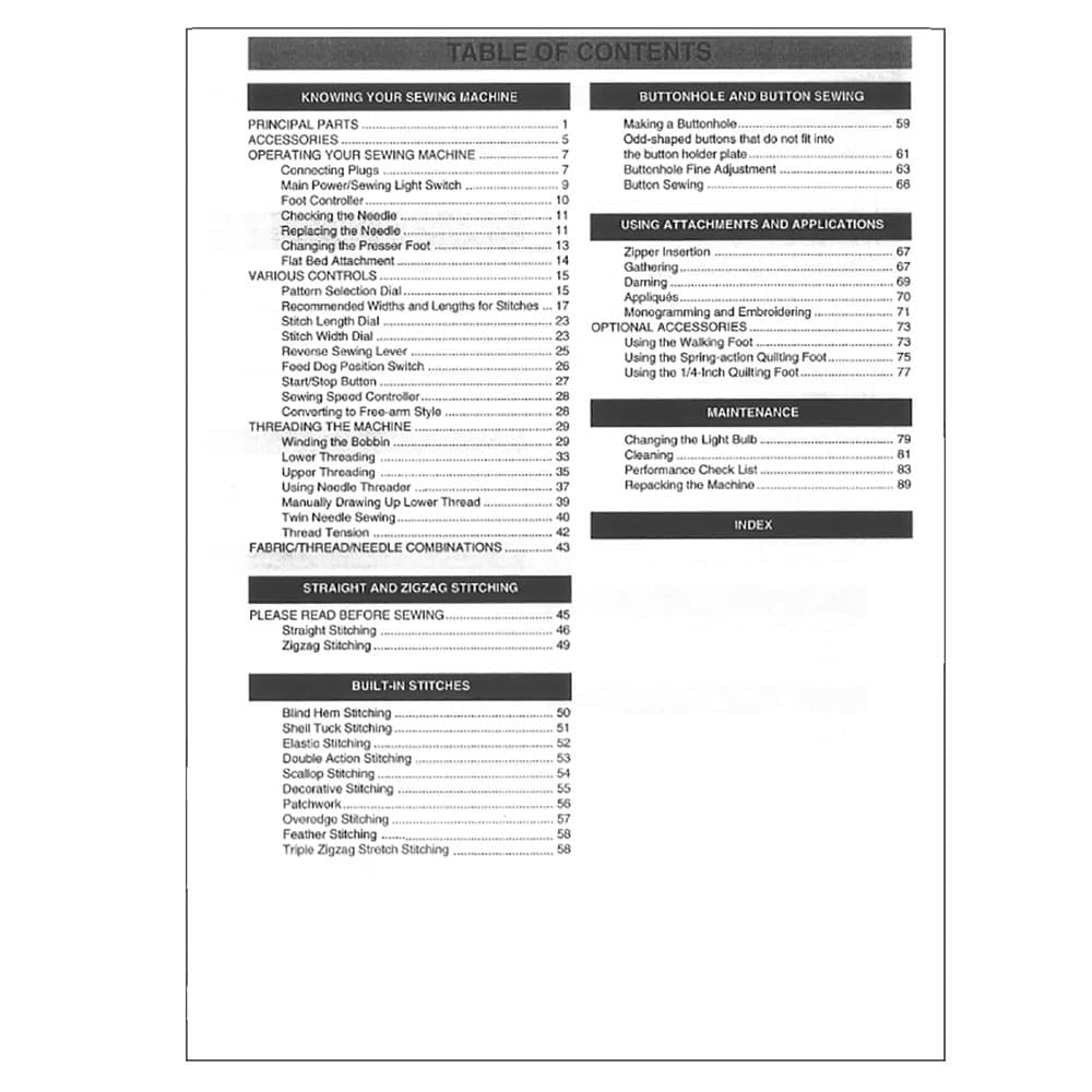 Babylock BL6300 Instruction Manual image # 122116