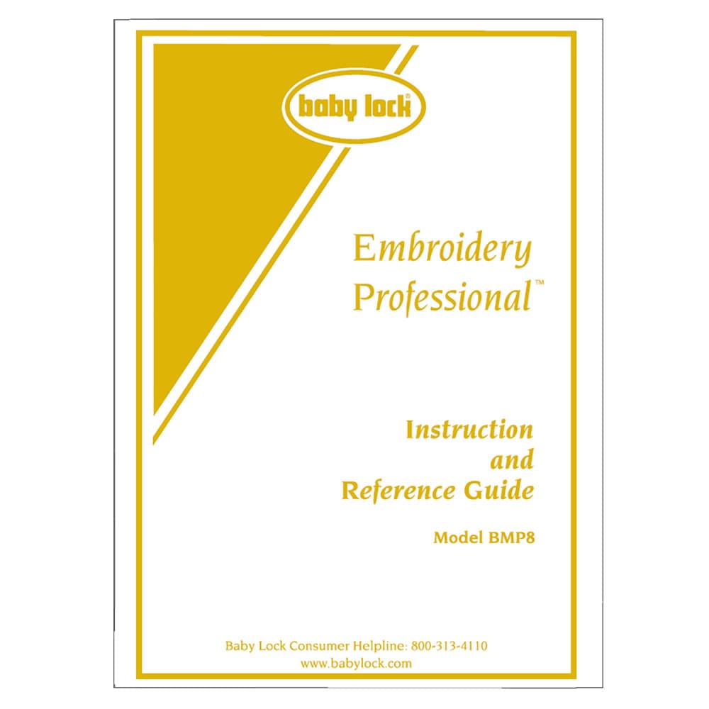 Babylock BMP8 Embroidery Professional Instruction Manual image # 122121