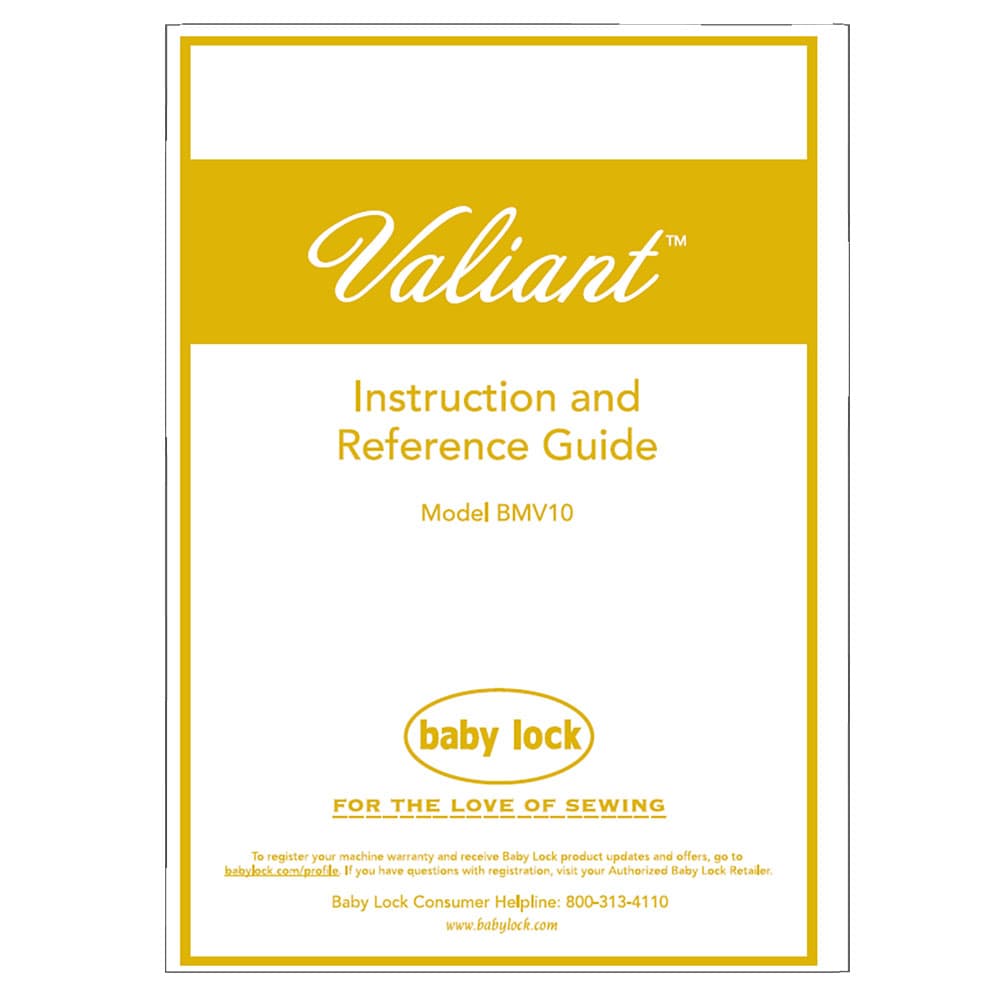 Babylock BMV10-ENT Valiant Instruction Manual image # 122127
