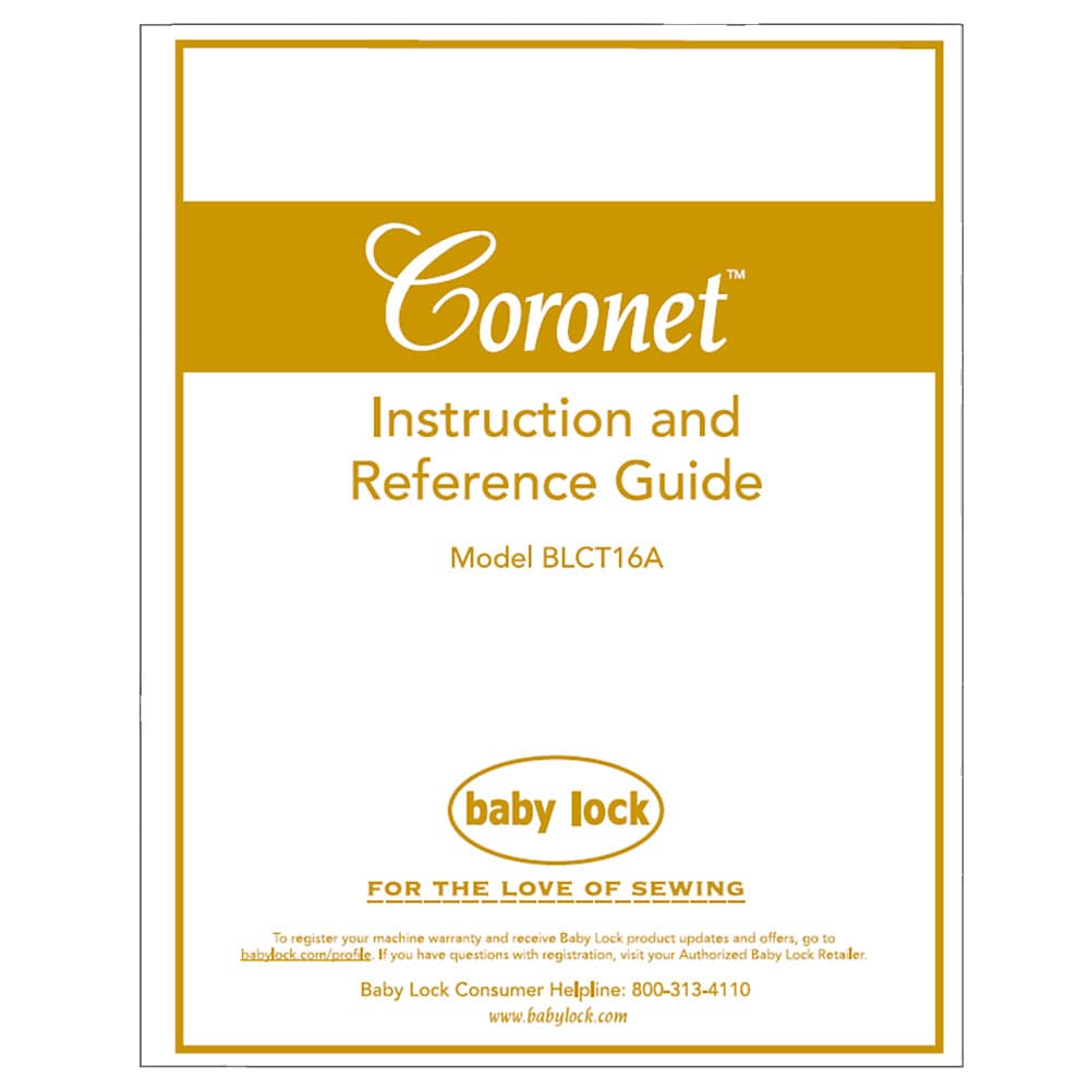 Babylock BLCT16 Coronet 16" Instruction Manual image # 121906