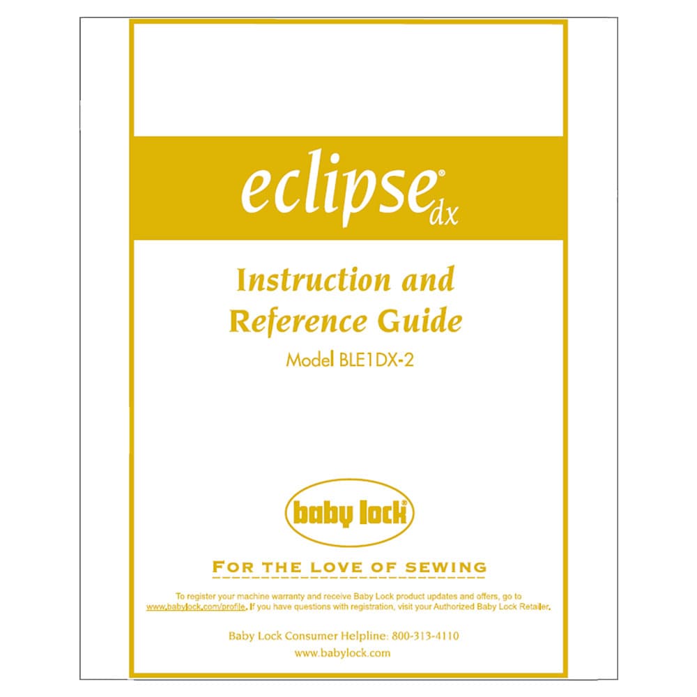 Babylock Eclipse BLE1DX-2 Instruction Manual image # 121964