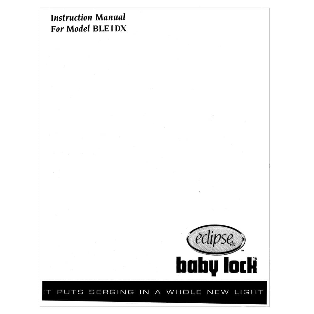 Babylock BLE1DX Eclipse DX Instruction Manual image # 121631