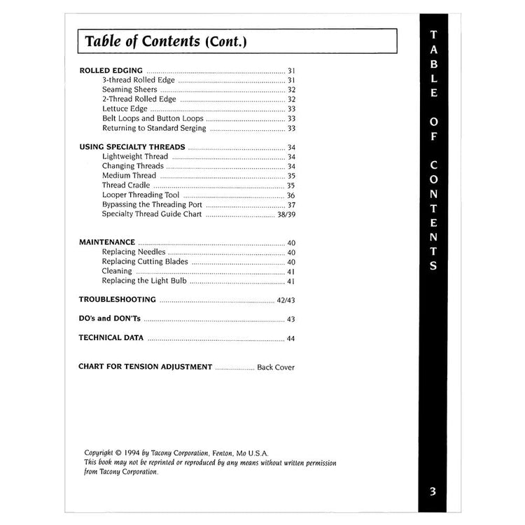 Babylock BLE1DX Eclipse DX Instruction Manual image # 121629