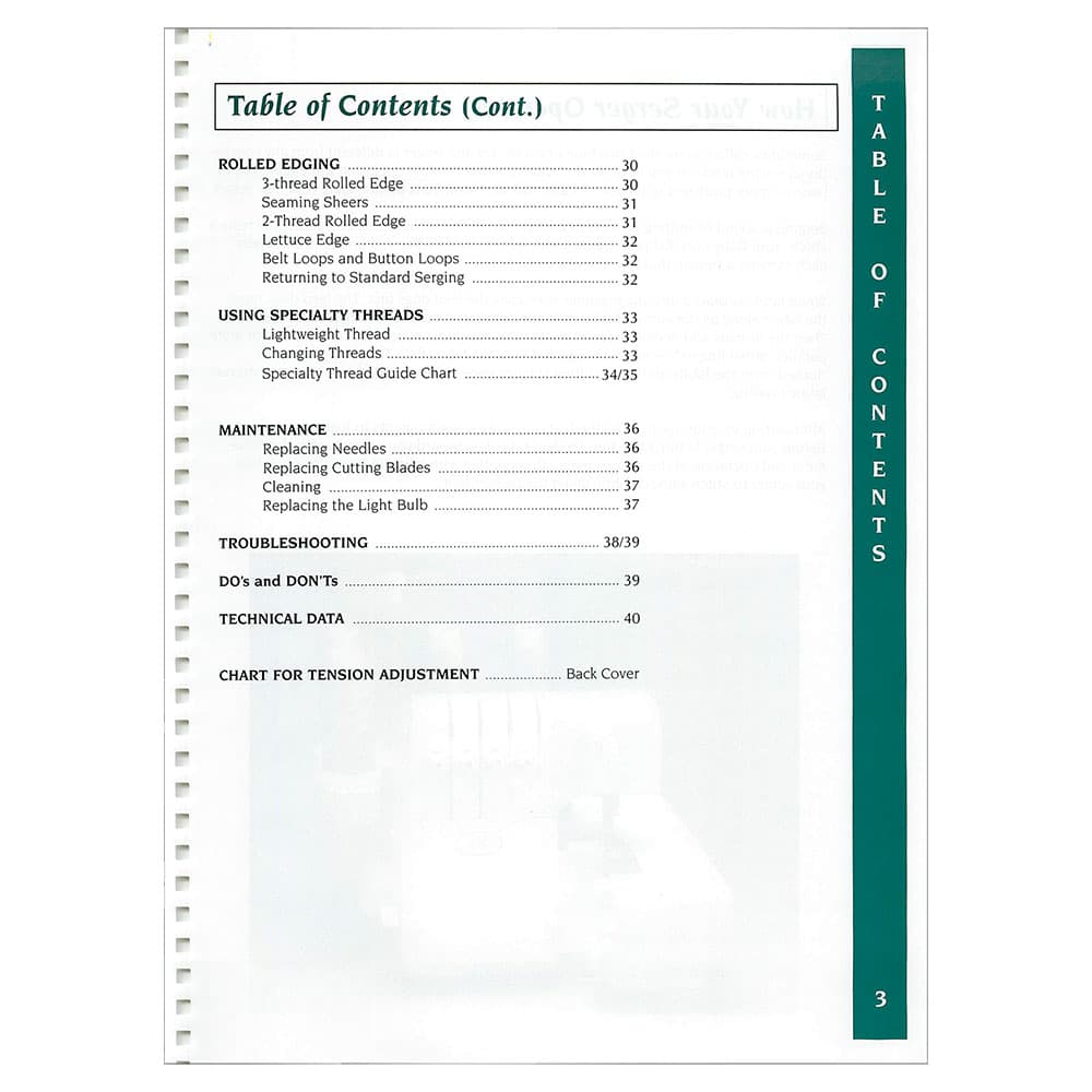 Babylock BLE1SX Eclipse SX Instruction Manual image # 121633