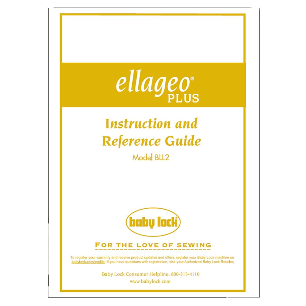 Babylock Ellageo Plus BLL2 Part 1 Instruction Manual image # 122039