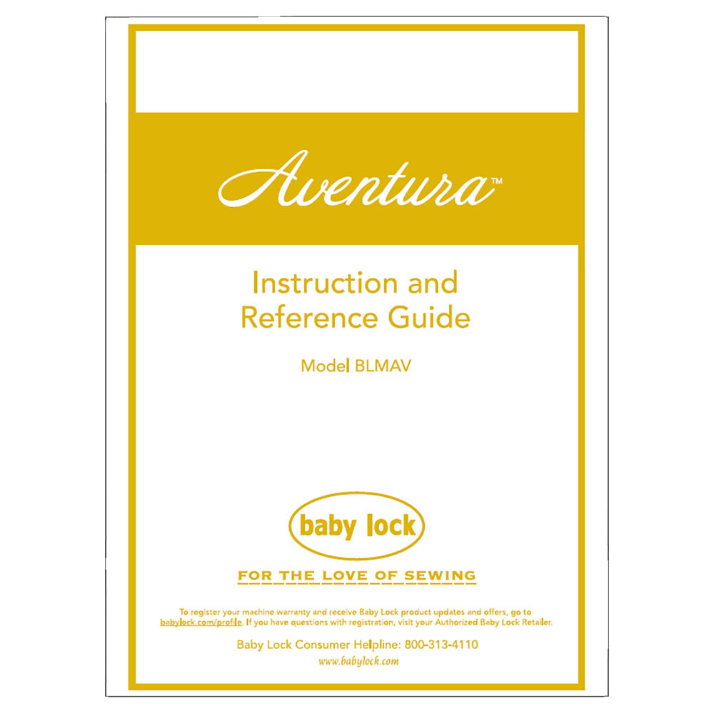 Instruction Manual, Babylock BLMAV Aventura image # 122056