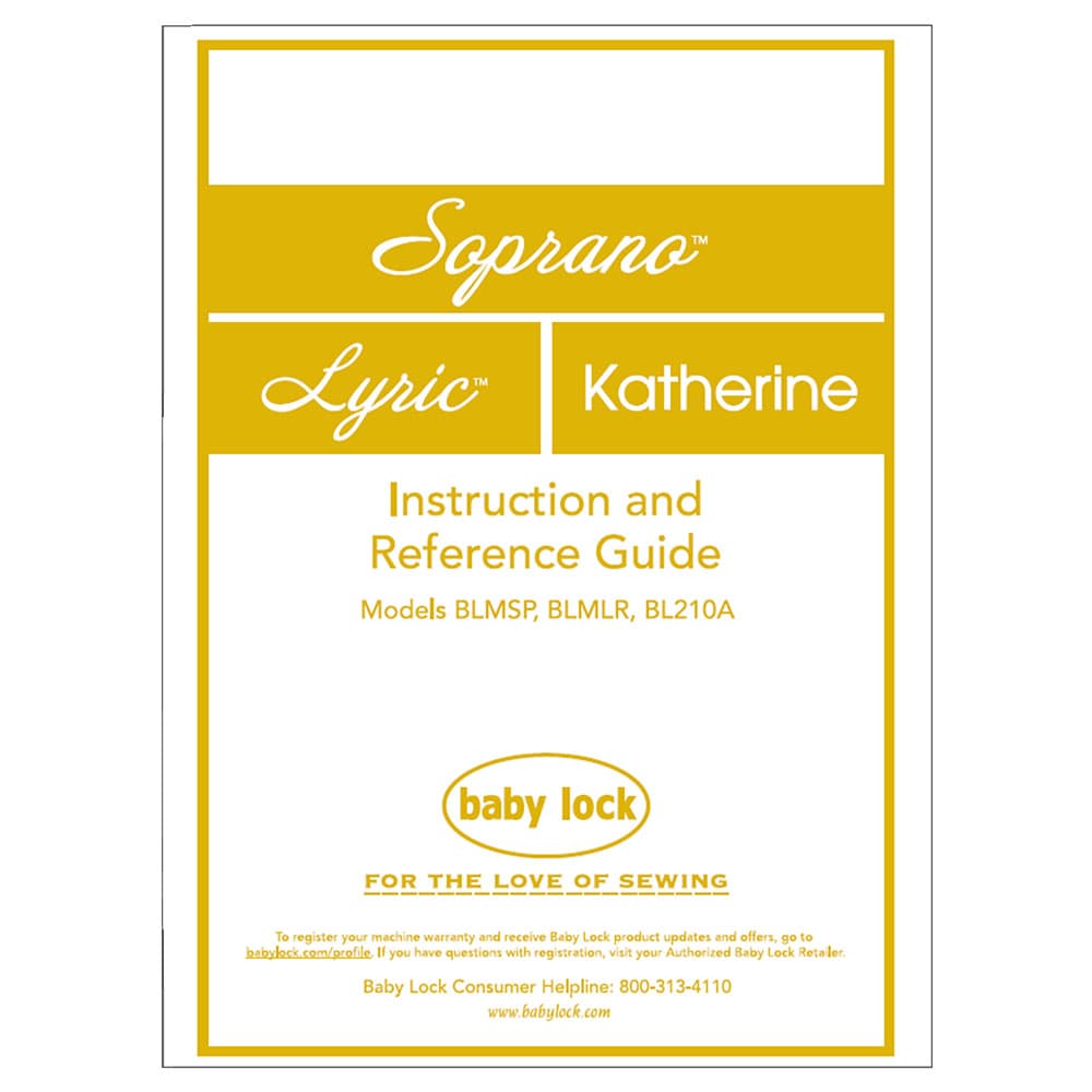 Babylock BLMLR Lyric Instruction Manual image # 122093