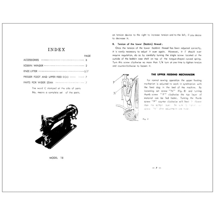 Consew 118 Instruction Manual image # 119600