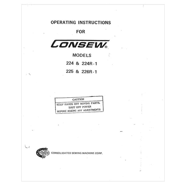 【美品商品】CE owner's manual Consew 226R-1 Instruction Manual