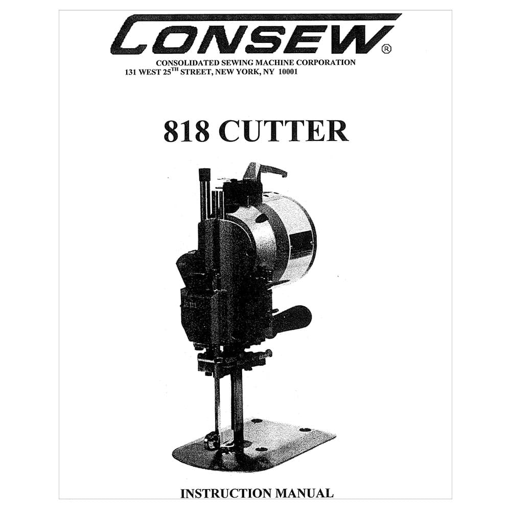 Consew Cutter 818 Instruction Manual image # 119002