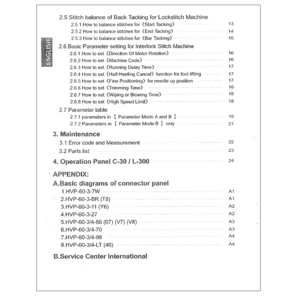 Consew HVP-60 Instruction Manual image # 119470