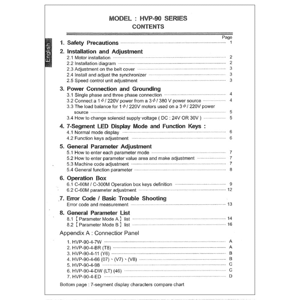 Consew HVP-90 Instruction Manual image # 119457