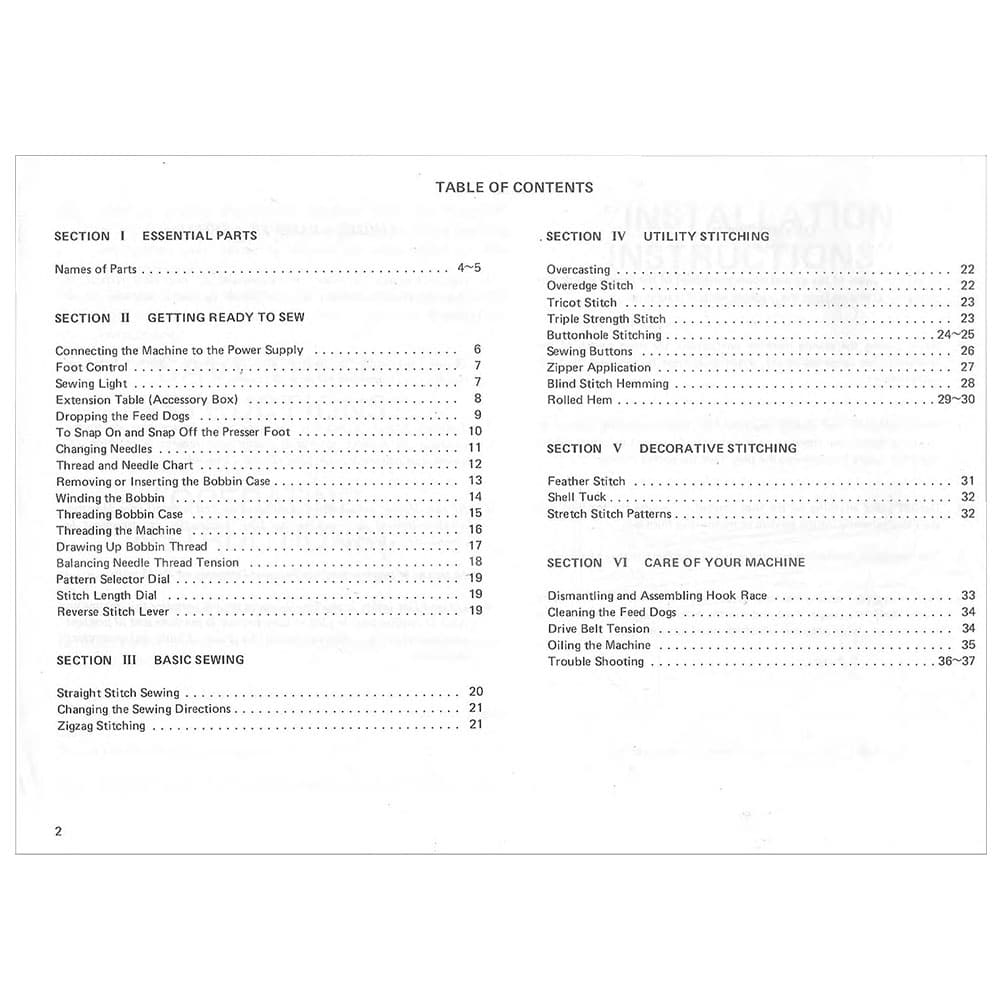 Elna 1010 Instruction Manual image # 119036