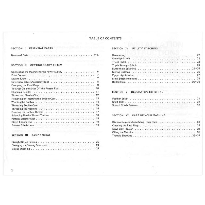 Elna 1010 Instruction Manual