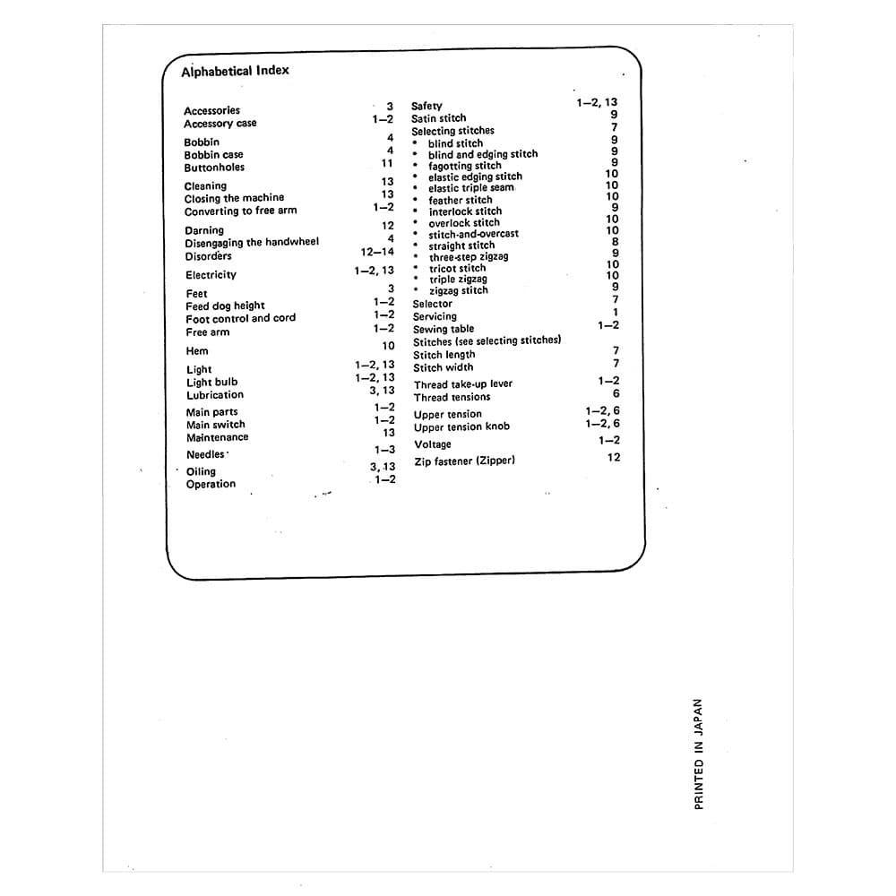 Elna 1400 Instruction Manual image # 119064
