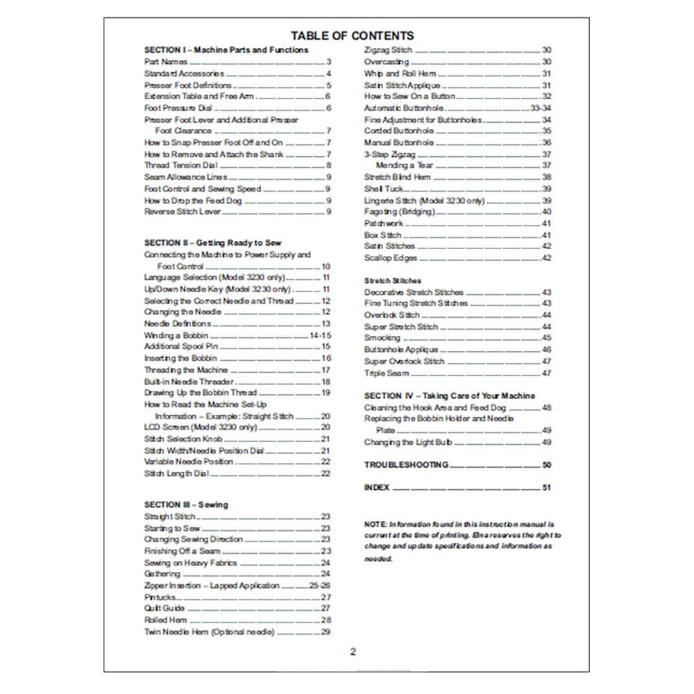 Elna 3210 Instruction Manual image # 119436