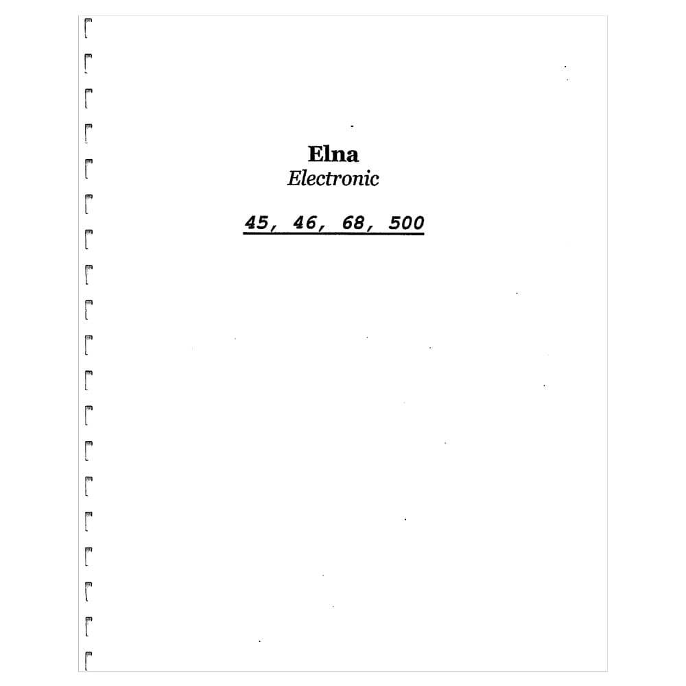 Elna Electronic 68 Instruction Manual image # 119291