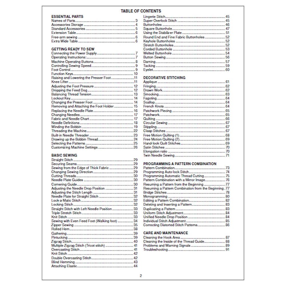 Elna 680 eXcellence Instruction Manual image # 119550