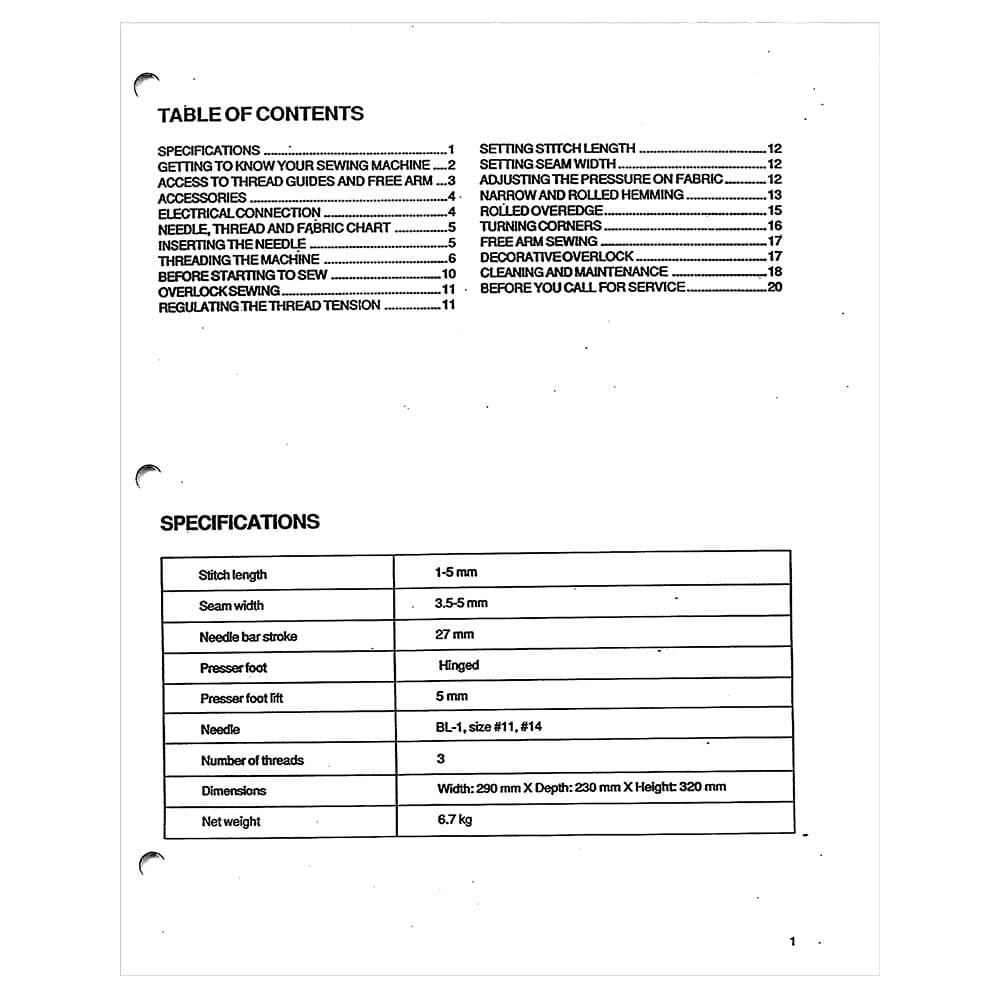 Elna L3 Serger Instruction Manual image # 119384