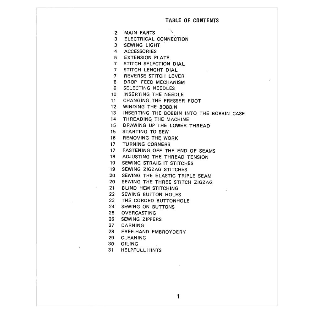 Elna Elnita 200 Instruction Manual image # 119078