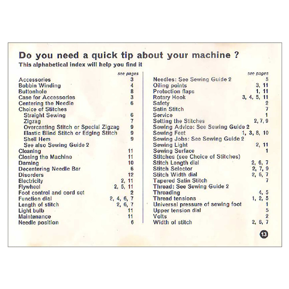Elna 25 Lotus Series Instruction Manual image # 119451