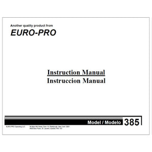Euro Pro 385 Instruction Manual image # 119842
