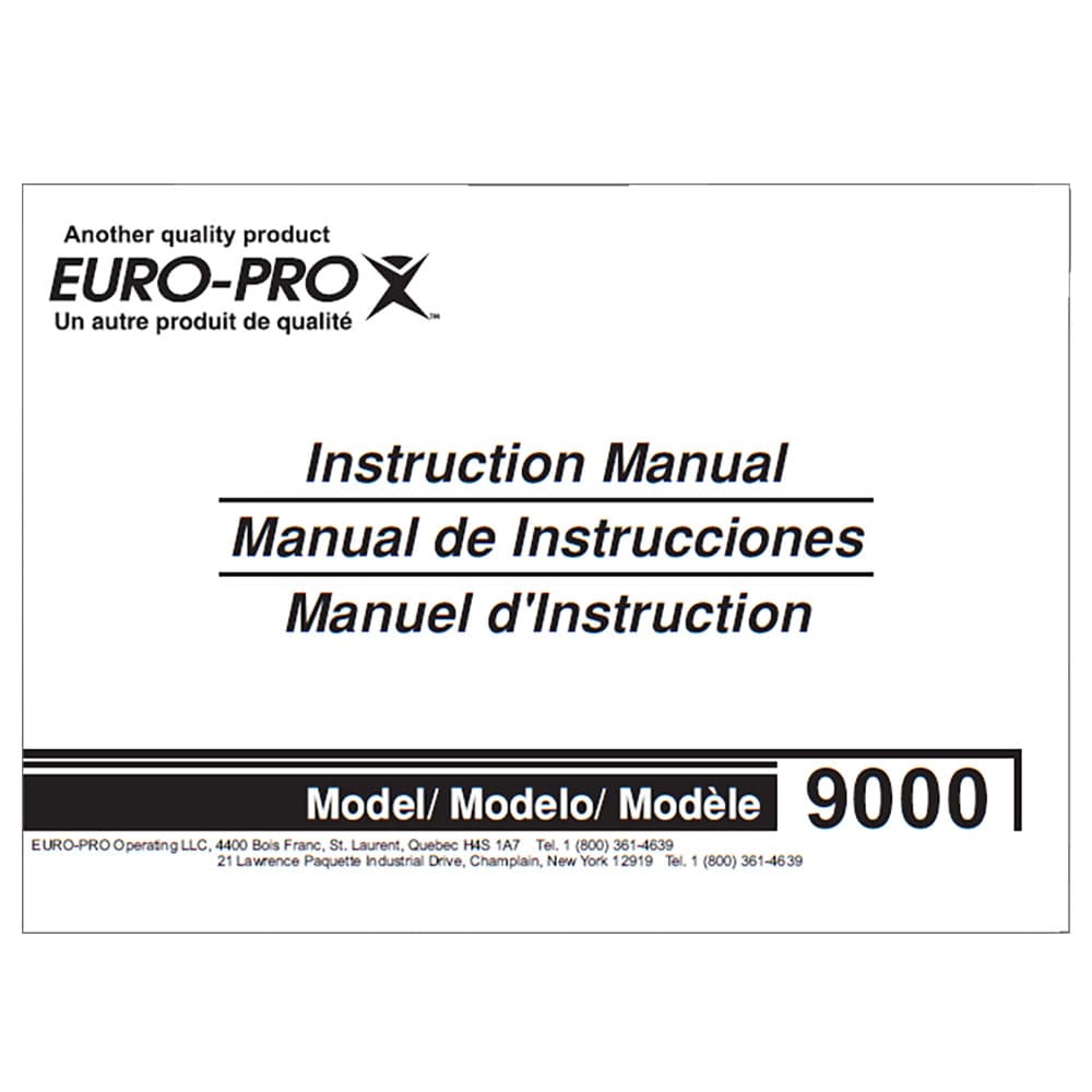 Euro Pro 9000 Instruction Manual image # 119860