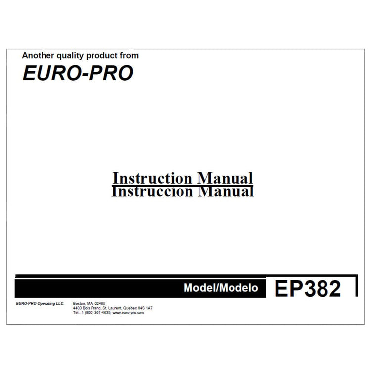 Euro Pro EP382 Instruction Manual image # 119867