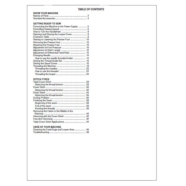 Janome 2000CPX CoverPro Instruction Manual