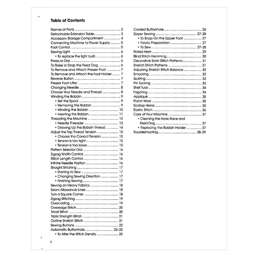 Janome Decor Excel 5018 Instruction Manual image # 120525
