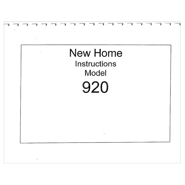 Janome (Newhome) 920 Instruction Manual image # 120492