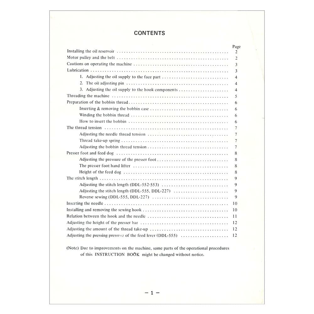 Juki DDL-552 Instruction Manual image # 120637