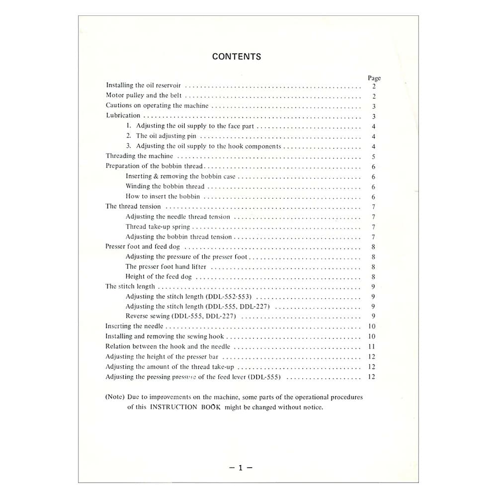 Juki DDL-553 Instruction Manual image # 120640